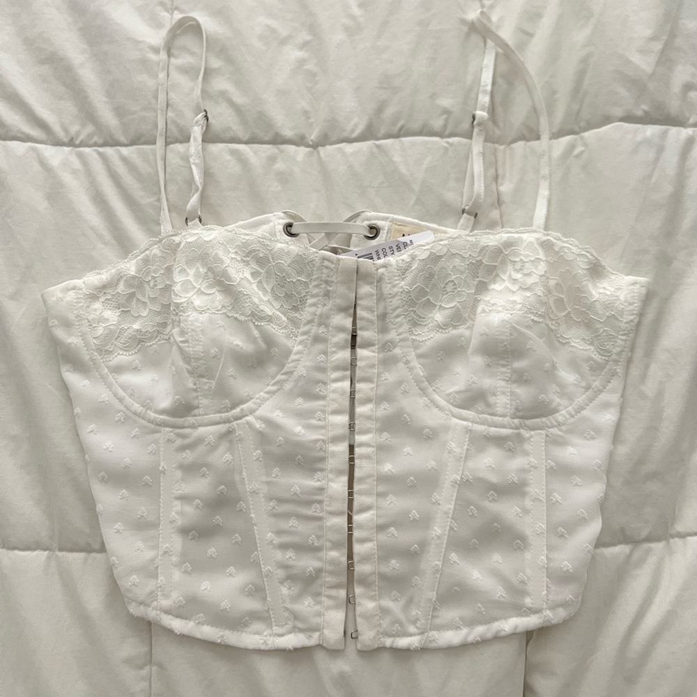 Pacsun LA Hearts Corset White Going Out Top, Size Small